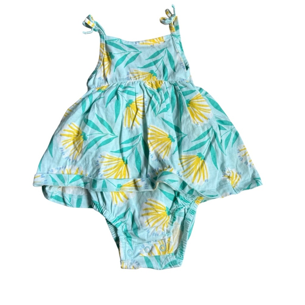 Carter's Yellow and Green Floral Baby Dress